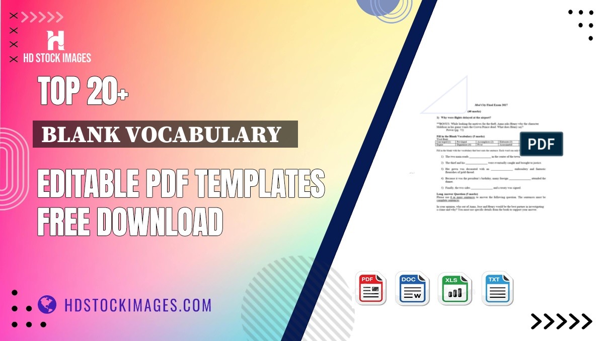 Top 20+ Blank Vocabulary   Editable PDF Templates Free Download