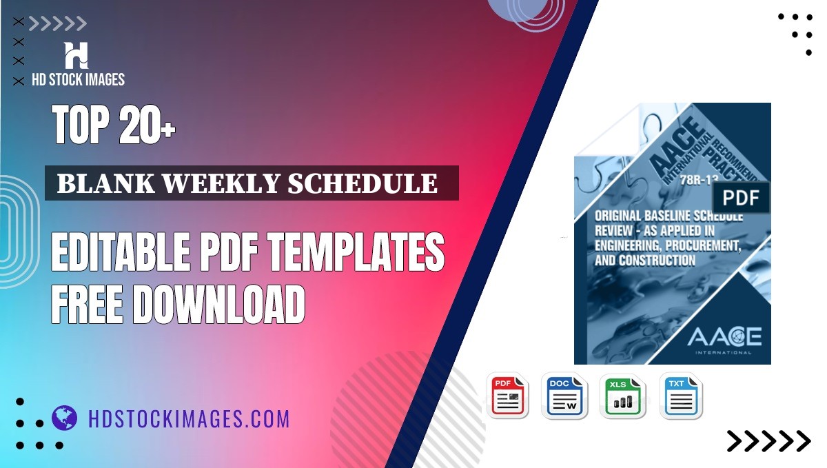 Top 20+ Blank Weekly Schedule   Editable PDF Templates Free Download