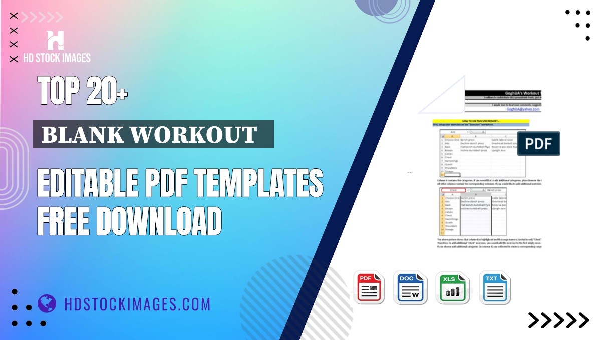 Top 20+ Blank Workout   Editable PDF Templates Free Download