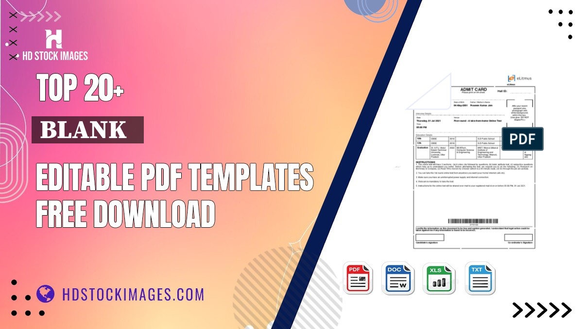 Top 20+ Blank   Editable PDF Templates Free Download