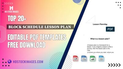 Top 20+ Block Schedule Lesson Plan   Editable PDF Templates Free Download