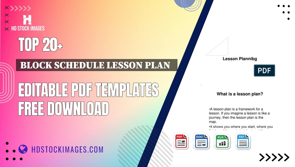 Top 20+ Block Schedule Lesson Plan   Editable PDF Templates Free Download