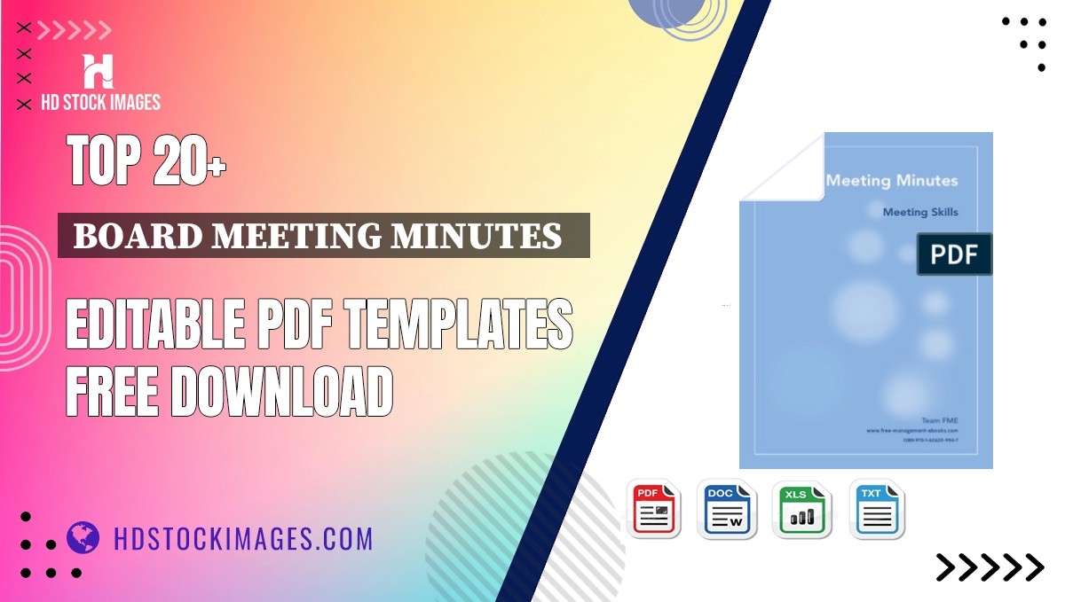 Top 20+ Board Meeting Minutes   Editable PDF Templates Free Download