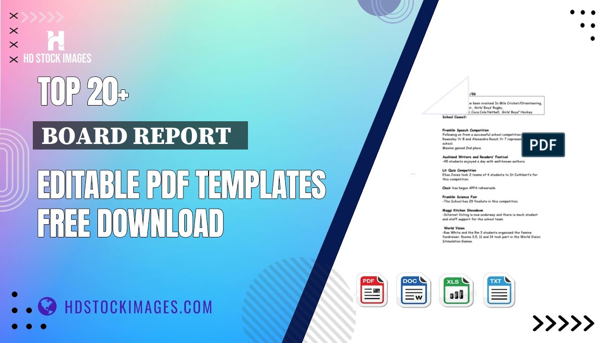 Top 20+ Board Report   Editable PDF Templates Free Download