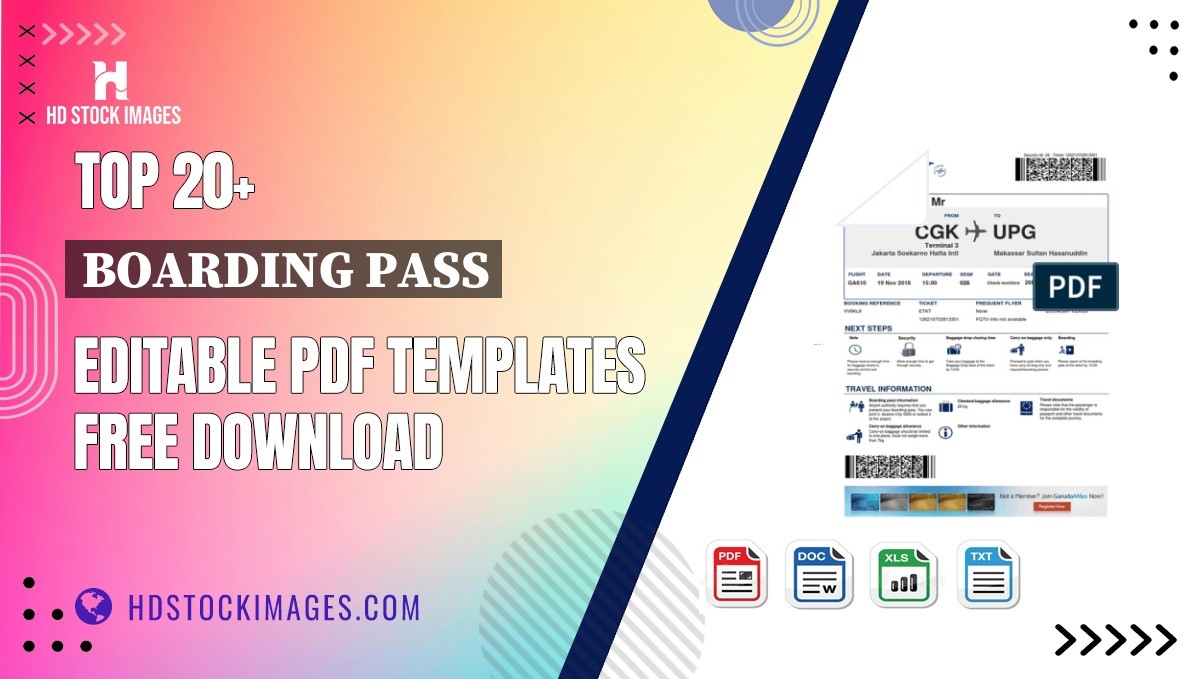 Top 20+ Boarding Pass Editable PDF Templates Free Download