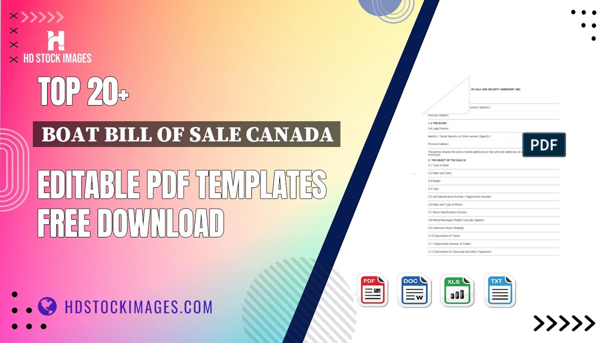 Top 20+ Boat Bill Of Sale Canada Editable PDF Templates Free Download