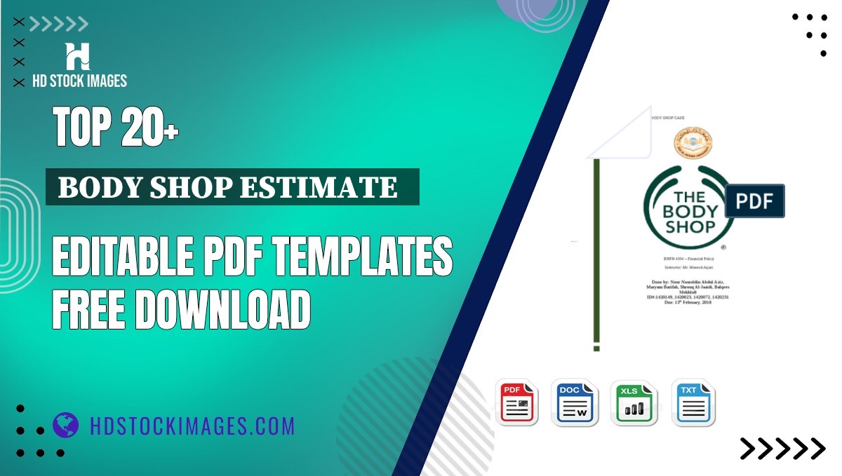 Top 20+ Body Shop Estimate   Editable PDF Templates Free Download