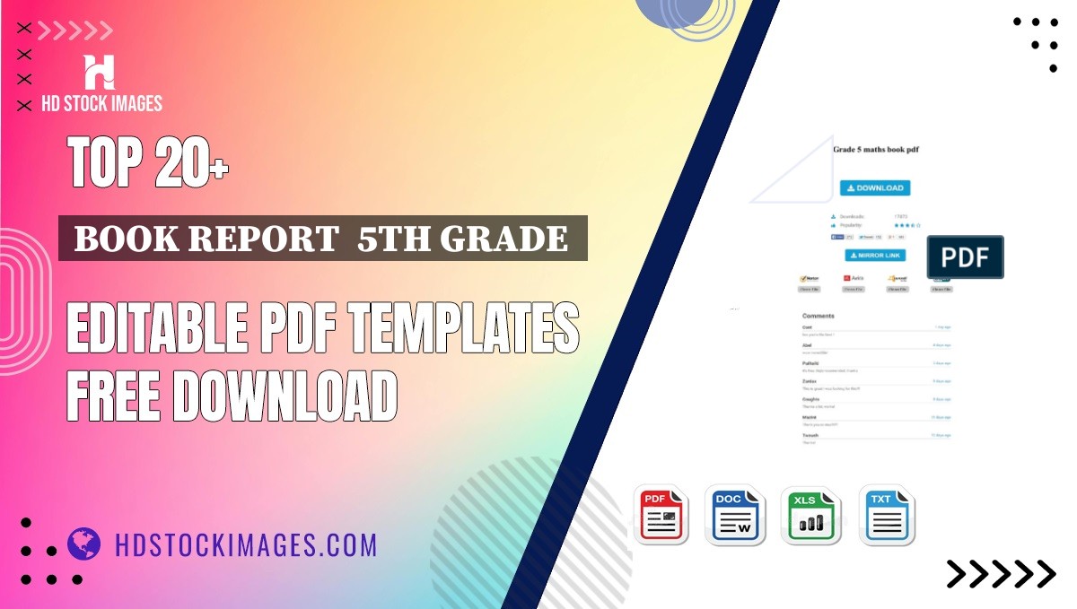 Top 20+ Book Report  5th Grade  Editable PDF Templates Free Download