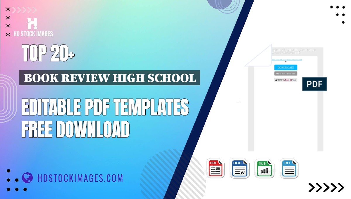 Top 20+ Book Review High School Editable PDF Templates Free Download