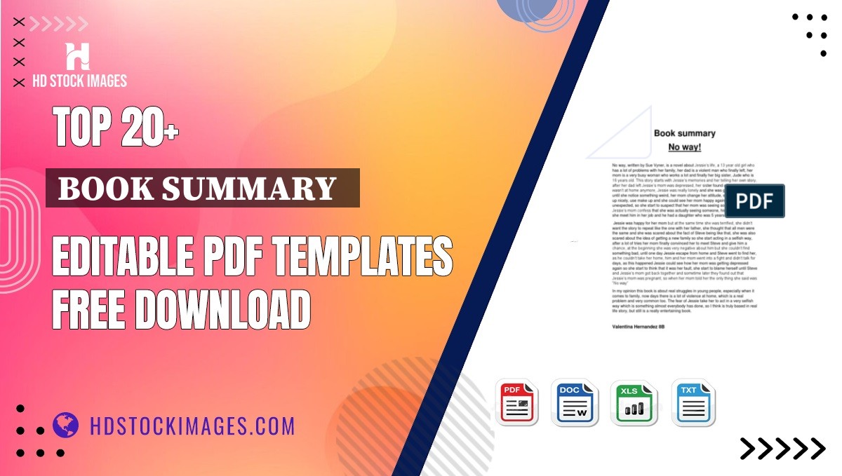 Top 20+ Book Summary   Editable PDF Templates Free Download