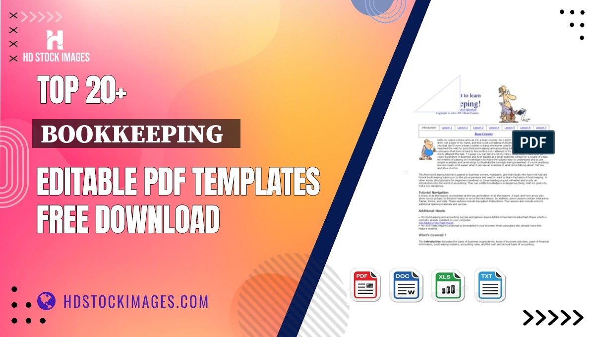 Top 20+ Bookkeeping   Editable PDF Templates Free Download