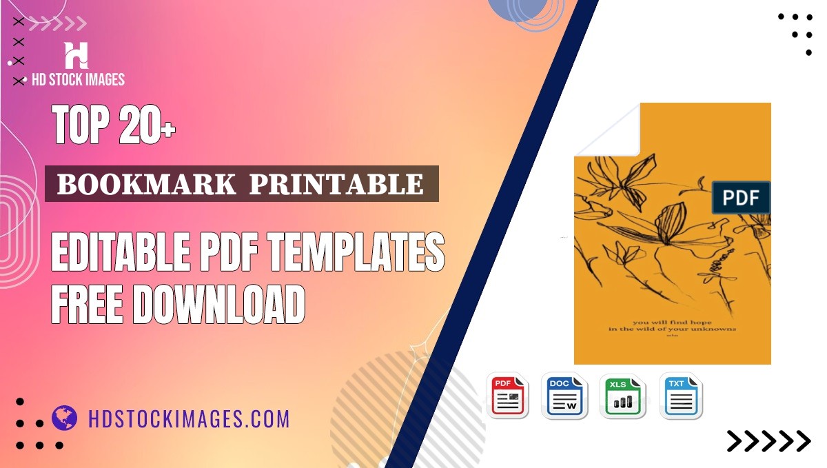 Top 20+ Bookmark  Printable  Editable PDF Templates Free Download