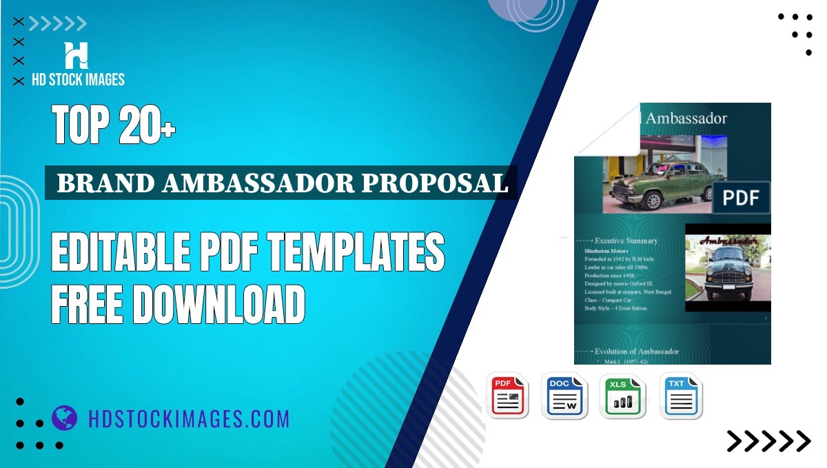 Top 20+ Brand Ambassador Proposal Editable PDF Templates Free Download