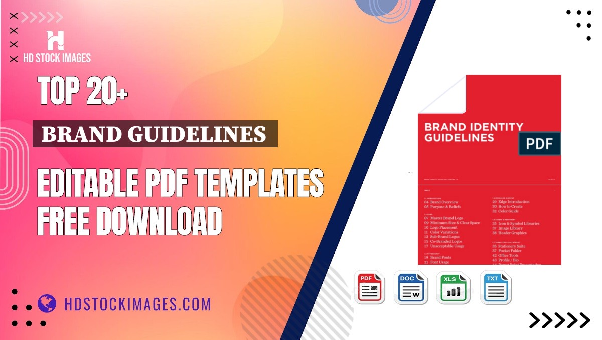 Top 20+ Brand Guidelines  Editable PDF Templates Free Download