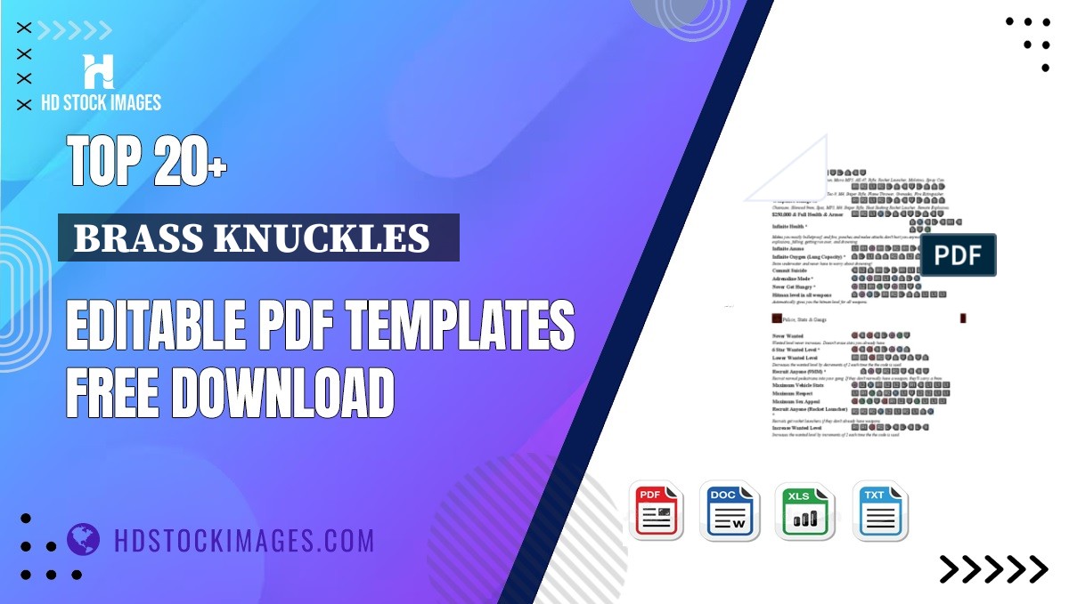 Top 20+ Brass Knuckles   Editable PDF Templates Free Download