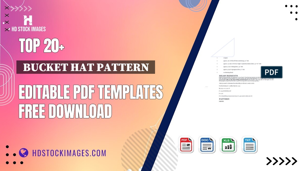 Top 20+  Bucket Hat Pattern  Editable PDF Templates Free Download