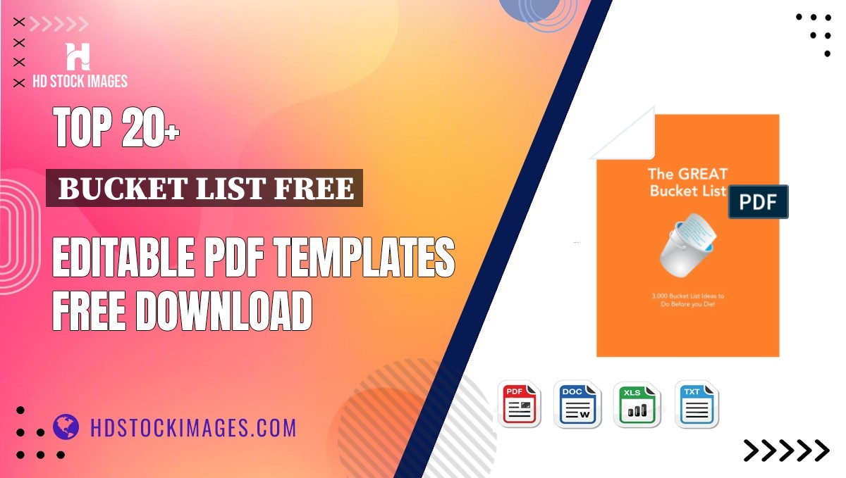 Top 20+ Bucket List Free Editable PDF Templates Free Download