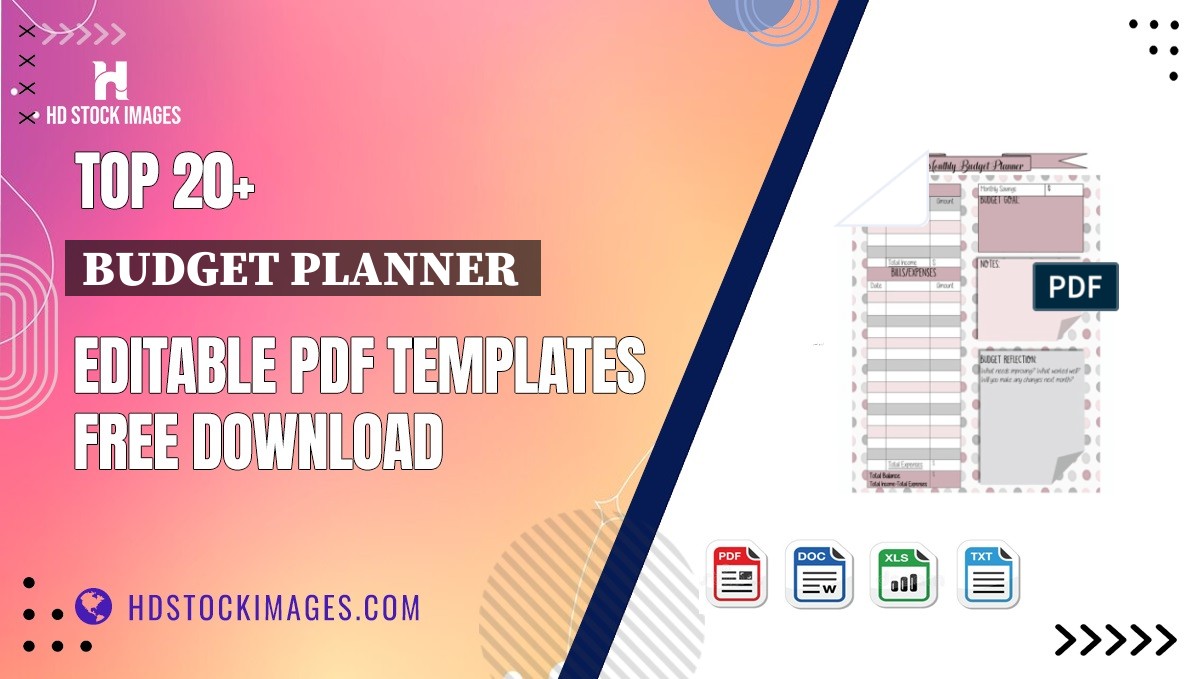 Top 20+ Budget Planner  Editable PDF Templates Free Download