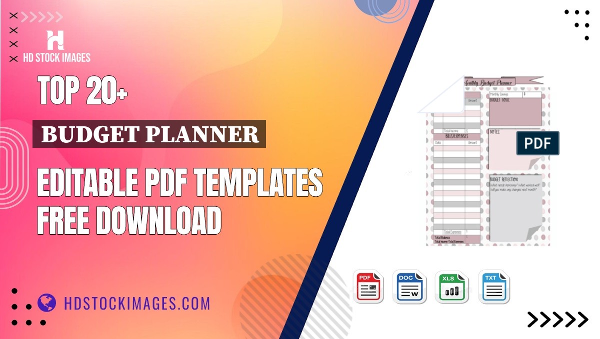 Top 20+ Budget Planner Editable PDF Templates Free Download