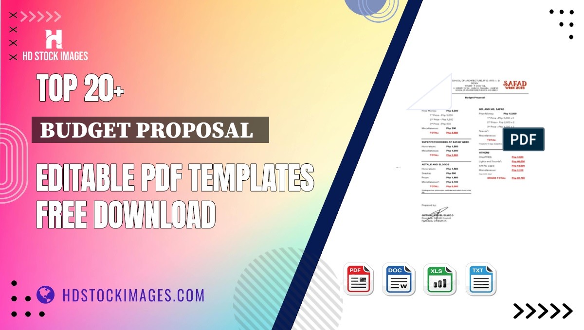 Top 20+ Budget Proposal   Editable PDF Templates Free Download