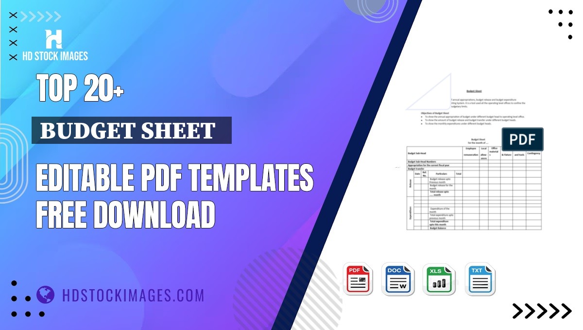 Top 20+ Budget Sheet   Editable PDF Templates Free Download