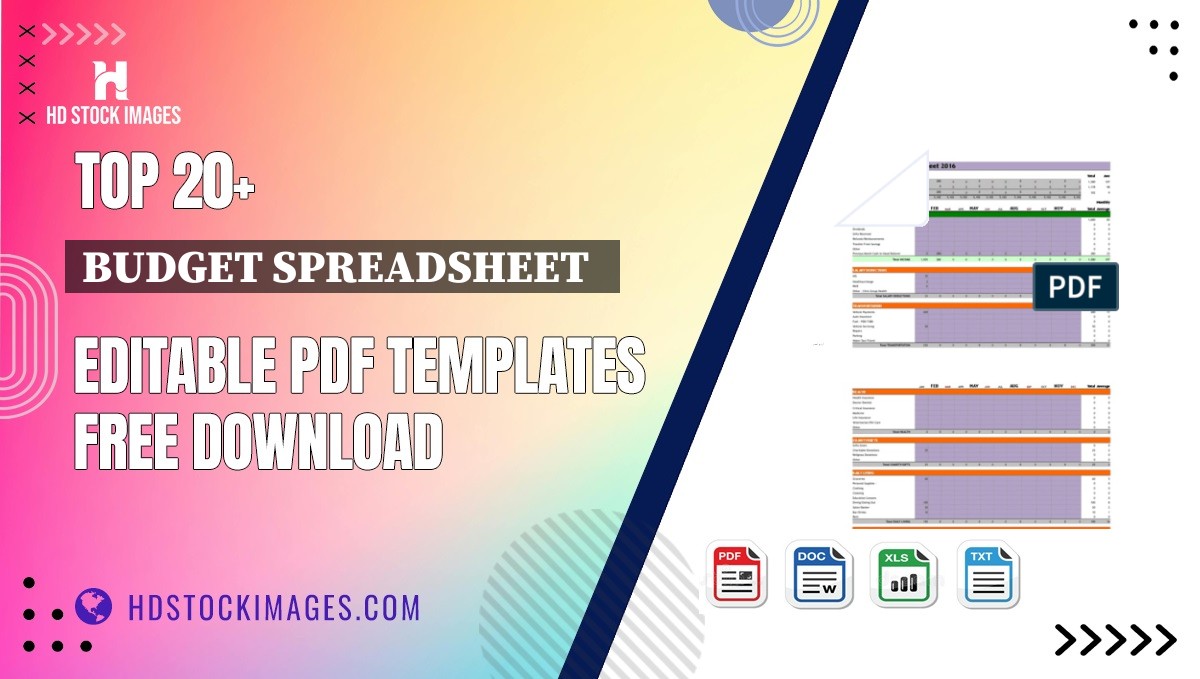 Top 20+ Budget Spreadsheet   Editable PDF Templates Free Download