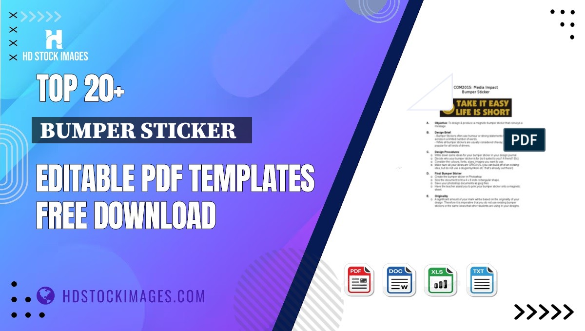 Top 20+ Bumper Sticker   Editable PDF Templates Free Download