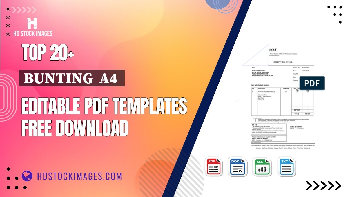 Top 20+ Bunting  A4  Editable PDF Templates Free Download