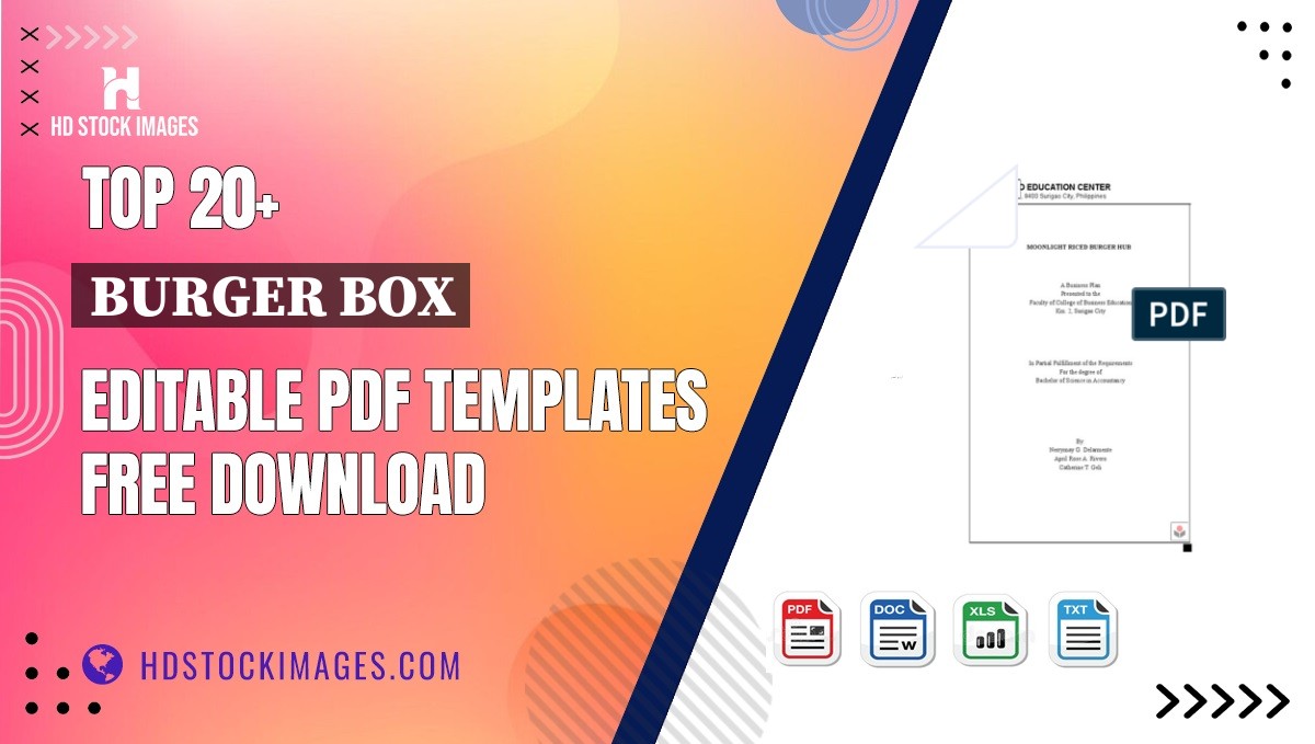 Top 20+ Burger Box Editable PDF Templates Free Download