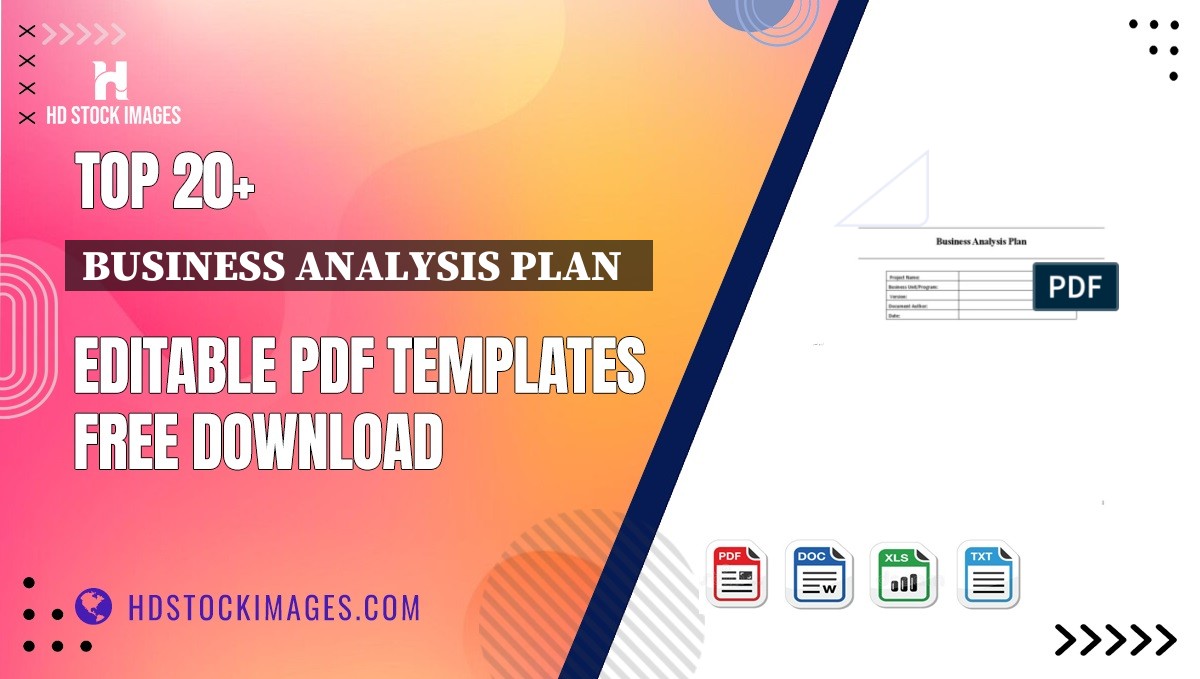 Top 20+ Business Analysis Plan   Editable PDF Templates Free Download