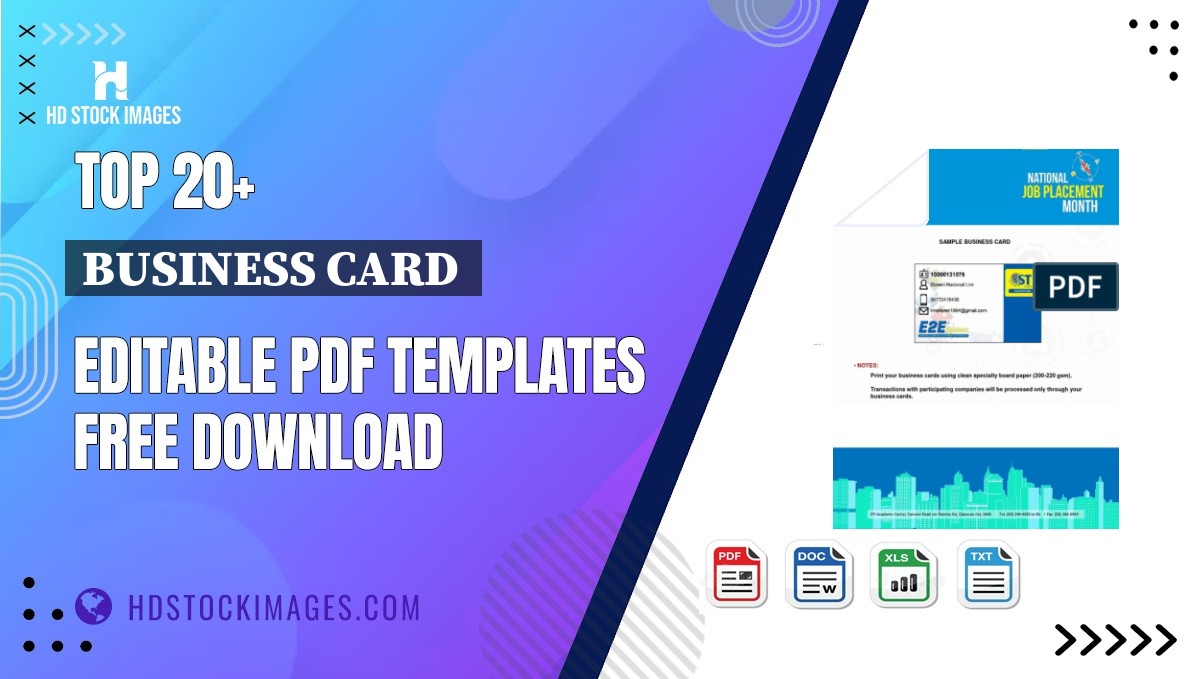 Top 20+ Business Card  Editable PDF Templates Free Download