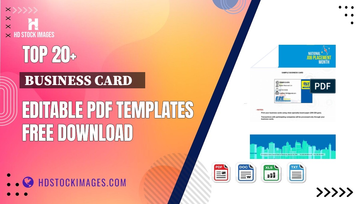 Top 20+ Business Card    Editable PDF Templates Free Download