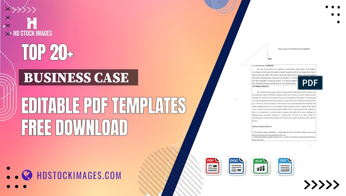 Top 20+ Business Case   Editable PDF Templates Free Download