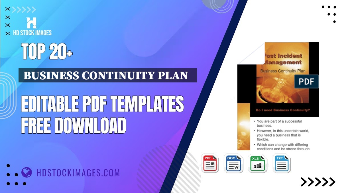 Top 20+ Business Continuity Plan   Editable PDF Templates Free Download