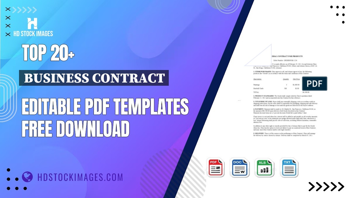 Top 20+ Business Contract Editable PDF Templates Free Download