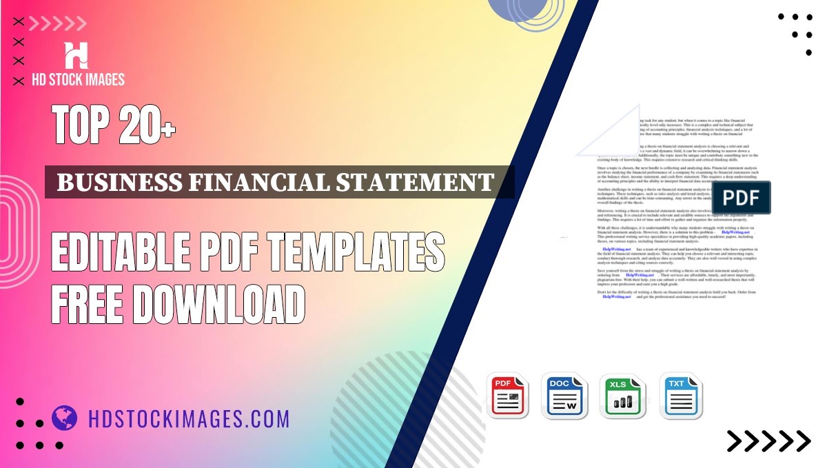 Top 20+ Business Financial Statement   Editable PDF Templates Free Download