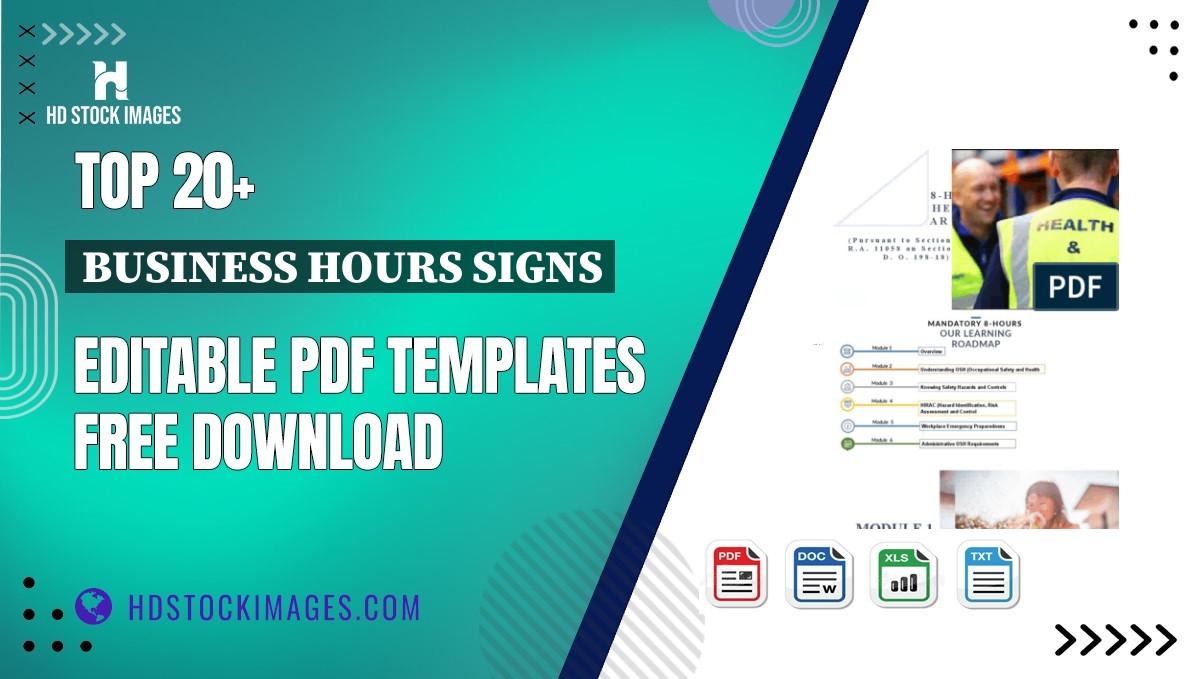 Top 20+ Business Hours Signs Editable PDF Templates Free Download