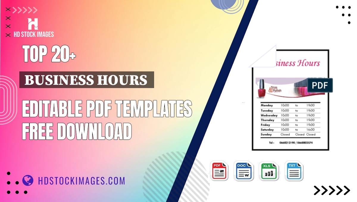 Top 20+ Business Hours  Editable PDF Templates Free Download