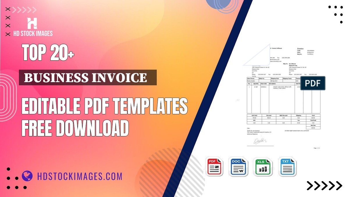 Top 20+ Business Invoice   Editable PDF Templates Free Download