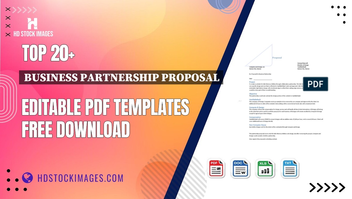 Top 20+ Business Partnership Proposal Editable PDF Templates Free Download