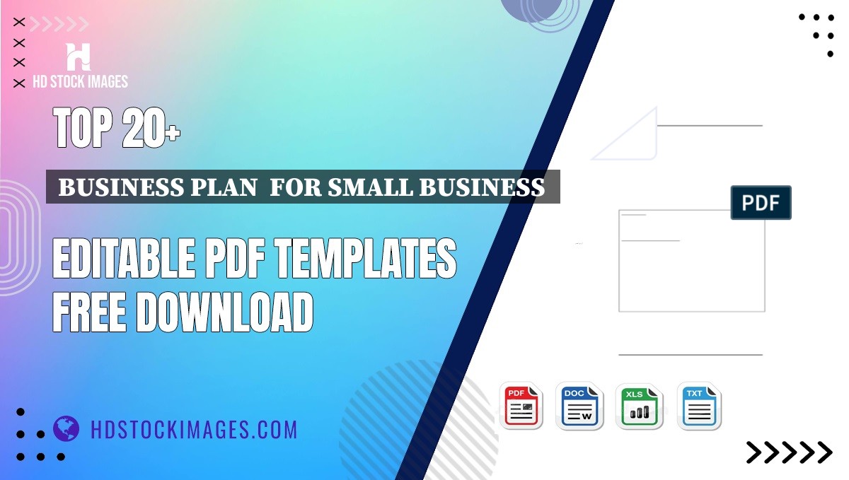 Top 20+ Business Plan  For Small Business  Editable PDF Templates Free Download