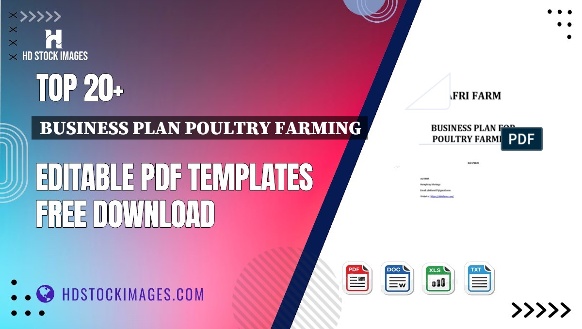 Top 20+ Business Plan Poultry Farming Editable PDF Templates Free Download