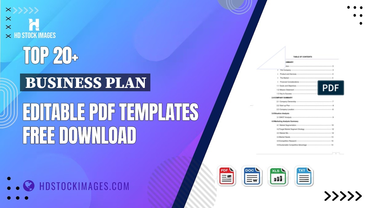 Top 20+ Business Plan Editable PDF Templates Free Download