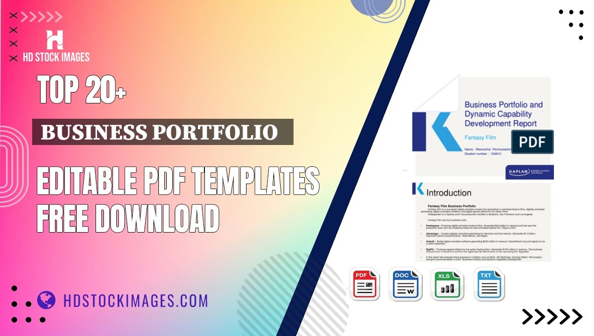 Top 20+ Business Portfolio   Editable PDF Templates Free Download