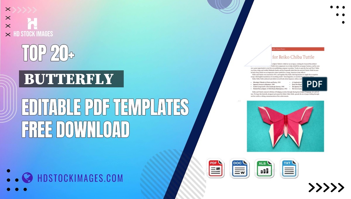 Top 20+ Butterfly   Editable PDF Templates Free Download