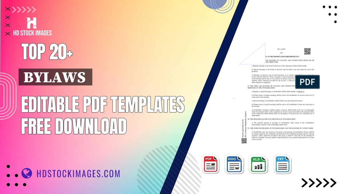 Top 20+ Bylaws  Editable PDF Templates Free Download