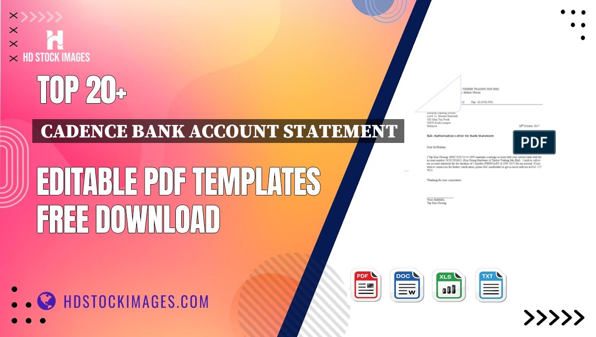 Top 20+ Cadence Bank Account Statement Editable PDF Templates Free Download