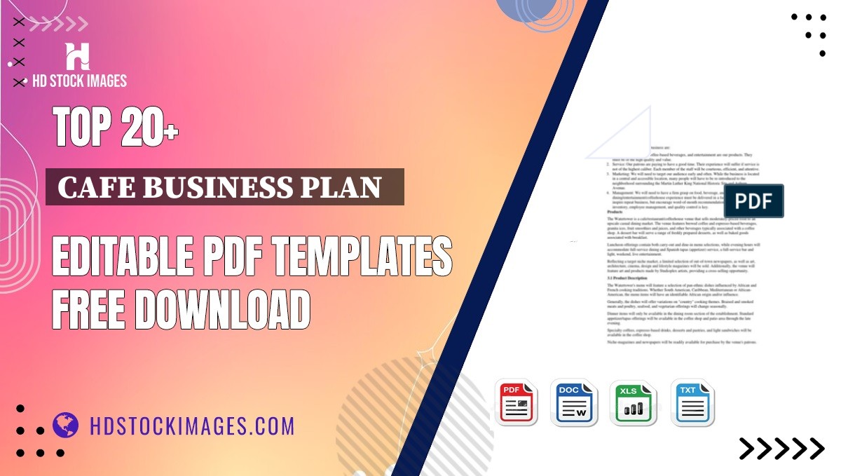 Top 20+ Cafe Business Plan   Editable PDF Templates Free Download