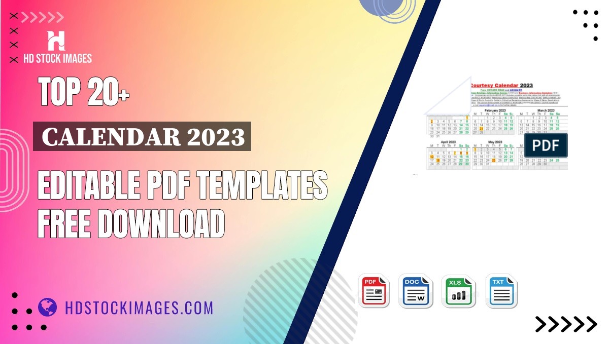 Top 20+ Calendar 2023 Editable PDF Templates Free Download