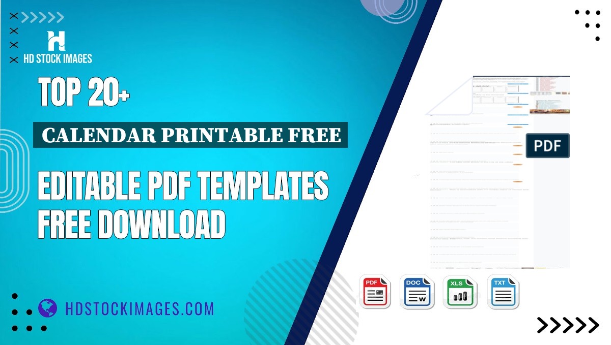 Top 20+ Calendar Printable Free Editable PDF Templates Free Download